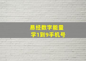 易经数字能量学1到9手机号