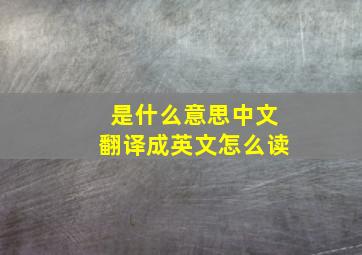 是什么意思中文翻译成英文怎么读