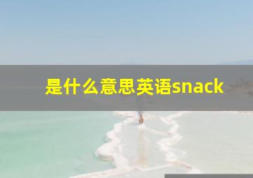 是什么意思英语snack