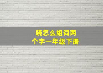 晓怎么组词两个字一年级下册