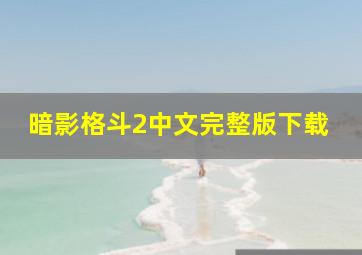 暗影格斗2中文完整版下载