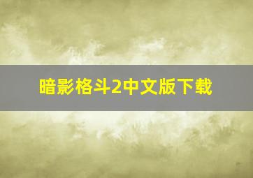 暗影格斗2中文版下载