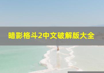 暗影格斗2中文破解版大全