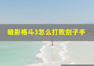 暗影格斗3怎么打败刽子手