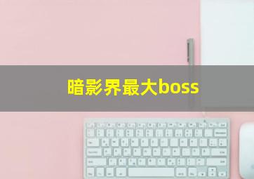 暗影界最大boss