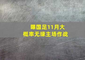 曝国足11月大概率无缘主场作战