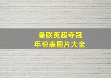 曼联英超夺冠年份表图片大全