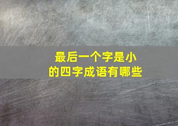 最后一个字是小的四字成语有哪些