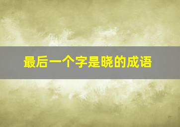 最后一个字是晓的成语