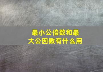 最小公倍数和最大公因数有什么用