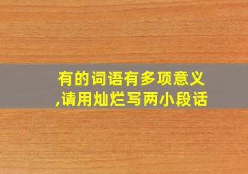 有的词语有多项意义,请用灿烂写两小段话