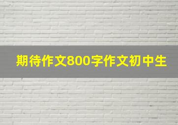 期待作文800字作文初中生