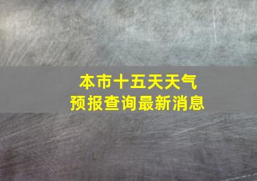 本市十五天天气预报查询最新消息