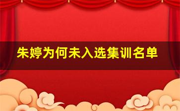 朱婷为何未入选集训名单