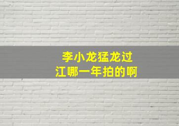 李小龙猛龙过江哪一年拍的啊