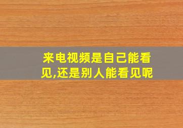 来电视频是自己能看见,还是别人能看见呢