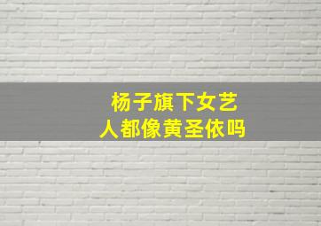 杨子旗下女艺人都像黄圣依吗