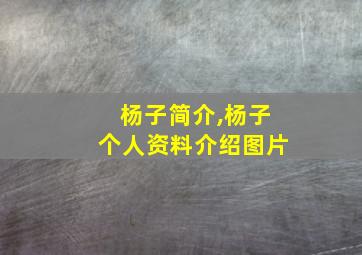 杨子简介,杨子个人资料介绍图片