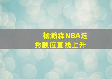 杨瀚森NBA选秀顺位直线上升