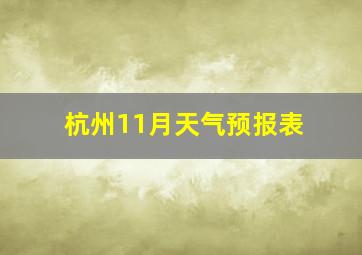 杭州11月天气预报表