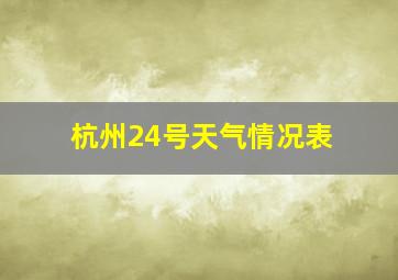 杭州24号天气情况表