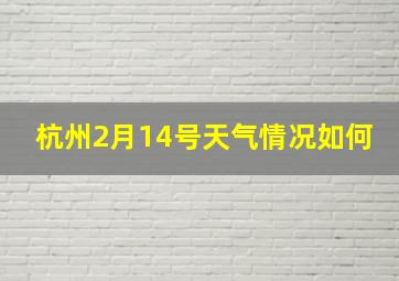 杭州2月14号天气情况如何