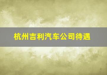 杭州吉利汽车公司待遇