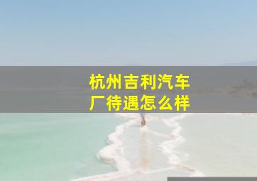 杭州吉利汽车厂待遇怎么样