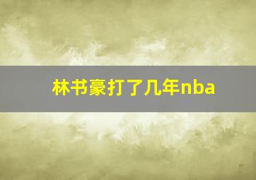 林书豪打了几年nba