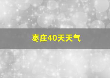 枣庄40天天气