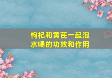 枸杞和黄芪一起泡水喝的功效和作用