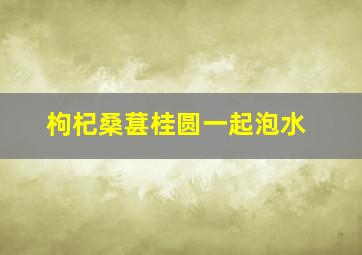 枸杞桑葚桂圆一起泡水