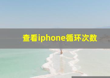 查看iphone循环次数