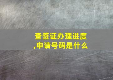 查签证办理进度,申请号码是什么