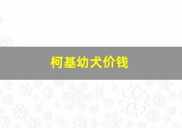 柯基幼犬价钱