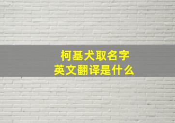 柯基犬取名字英文翻译是什么