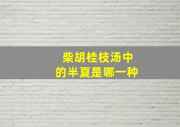 柴胡桂枝汤中的半夏是哪一种