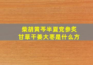 柴胡黄芩半夏党参炙甘草干姜大枣是什么方