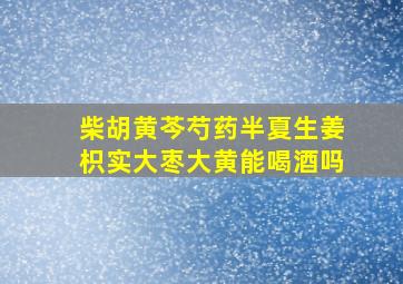 柴胡黄芩芍药半夏生姜枳实大枣大黄能喝酒吗