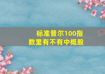 标准普尔100指数里有不有中概股