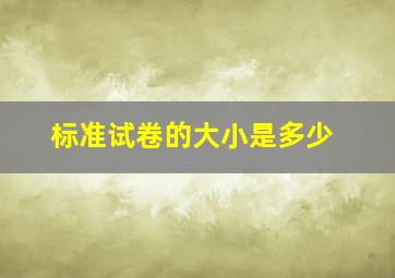 标准试卷的大小是多少