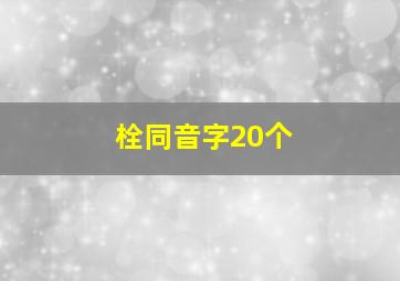 栓同音字20个