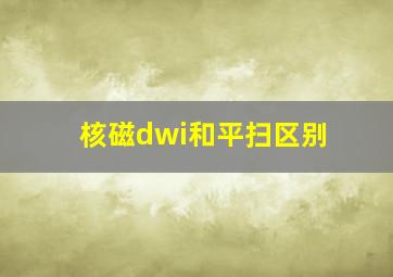 核磁dwi和平扫区别