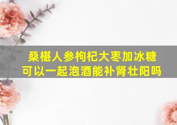 桑椹人参枸杞大枣加冰糖可以一起泡酒能补肾壮阳吗