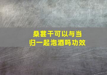 桑葚干可以与当归一起泡酒吗功效