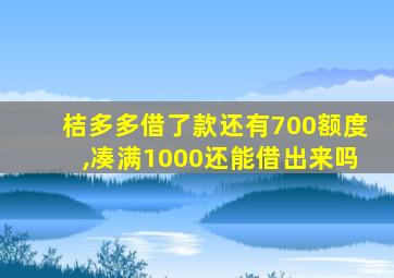 桔多多借了款还有700额度,凑满1000还能借出来吗