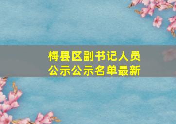 梅县区副书记人员公示公示名单最新