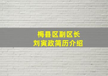 梅县区副区长刘寅政简历介绍