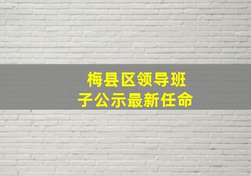 梅县区领导班子公示最新任命