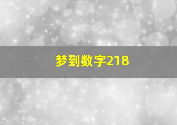 梦到数字218